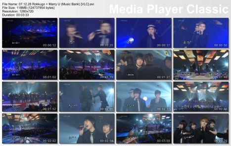 07.12.28 SJT - Rokkugo + SJ - Marry U (Music Bank) [VLC]